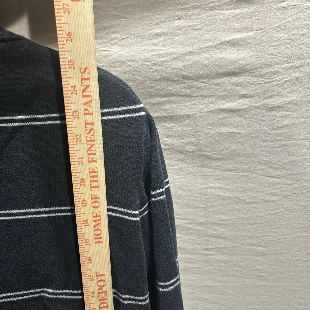 Crest by Tommy Hilfiger Men's XL Striped Crewneck Sweater 100% Cotton Black